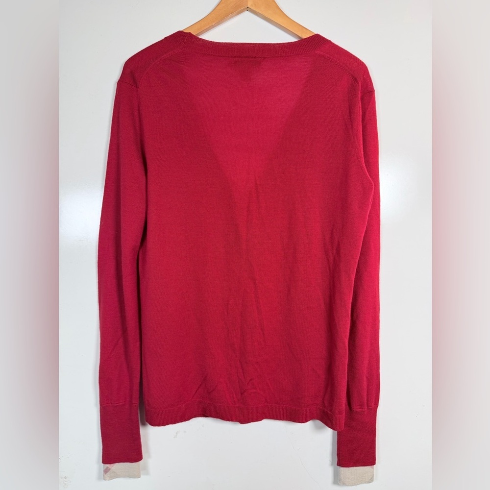 Burberry Brit Red Button-Up Cardigan Size Large - Picture 2 of 7